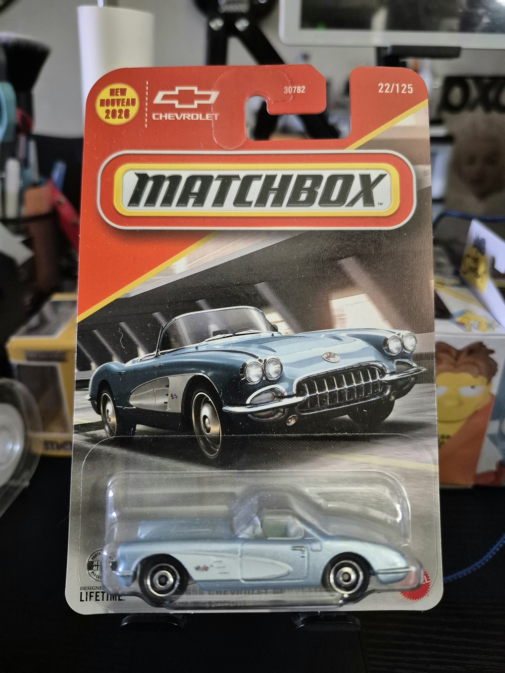 Matchbox 1958 Chevrolet Corvette Die-Cast Car - Light Blue